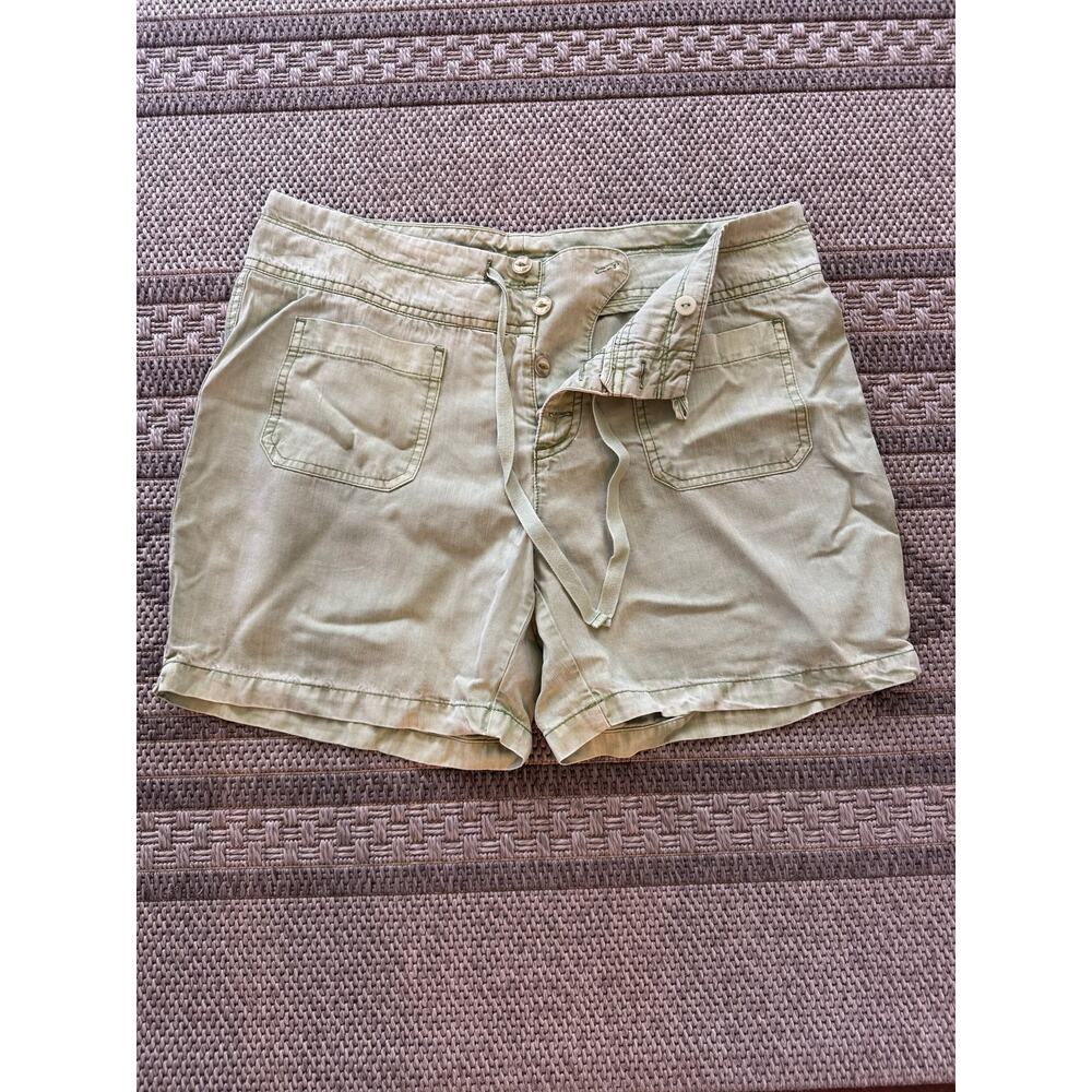 Sundance Green Short Button And Draw String Waist… - image 1